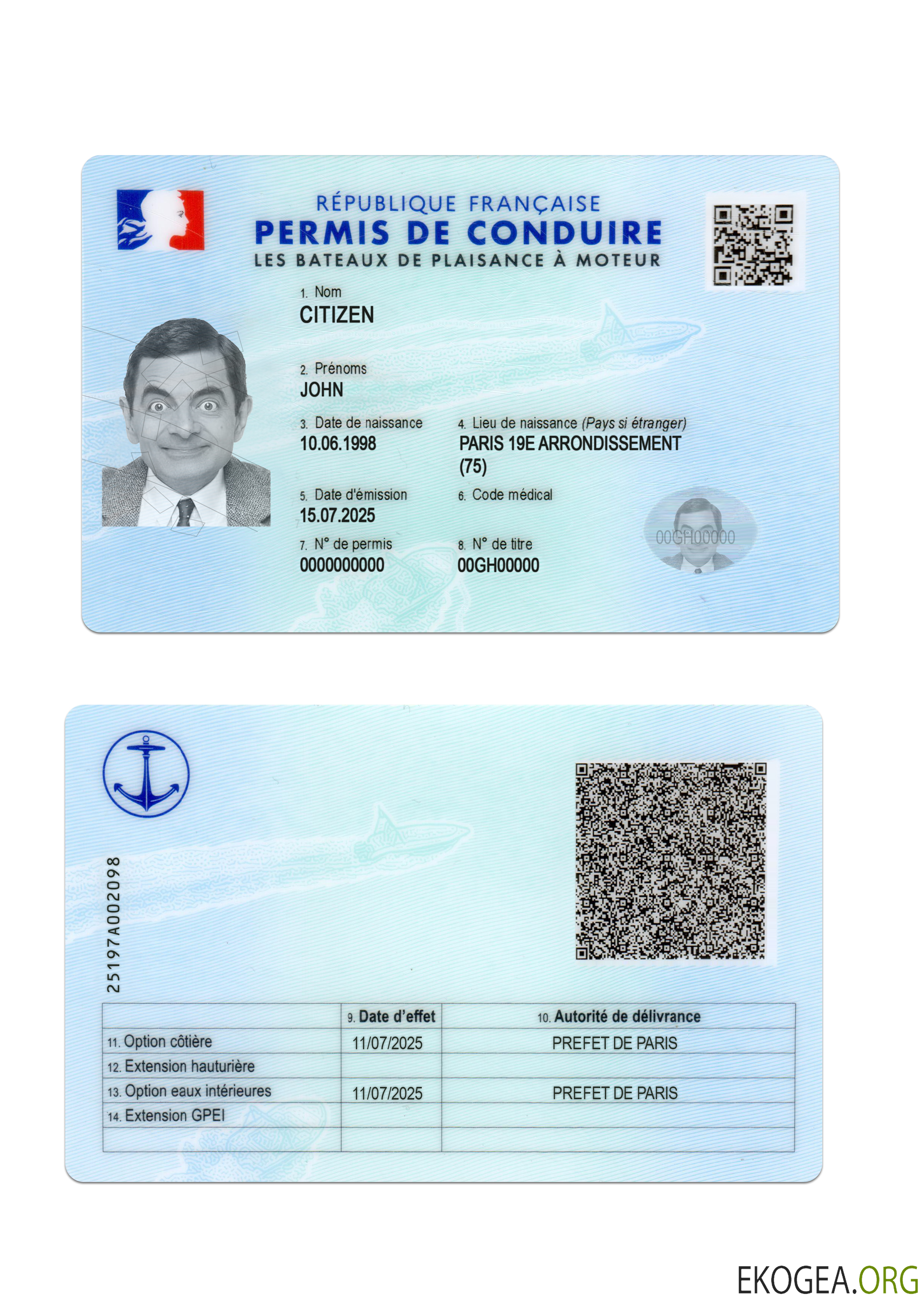 France driving license 2025 present